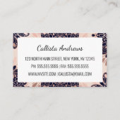 ボーガーリーーバラ金ゴールド赤面ピンクネイビーマンダラス 名刺 (裏面)