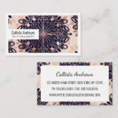 ボーガーリーーバラ金ゴールド赤面ピンクネイビーマンダラス 名刺 (正面/裏面)