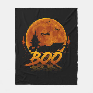 ボーキャリア機面白いハロウィン軍隊 フリースブランケット