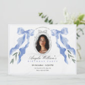 ボークラシックフエレガントフォト誕生日 招待状 (スタンド正面)