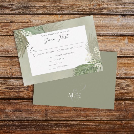 ボークラシックーチョイス手のひら葉の葉 出欠カード