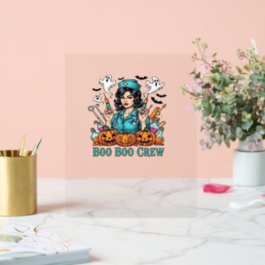 ボークルーハロウィーンナースとシリンジとパム アクリルサイン (ウェディング)