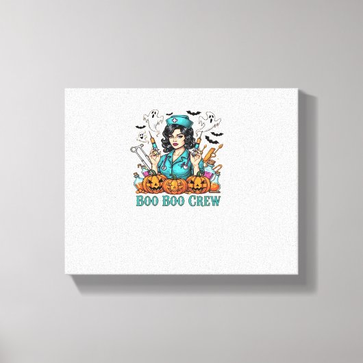 ボークルーハロウィーンナースとシリンジとパム キャンバスプリント (正面)