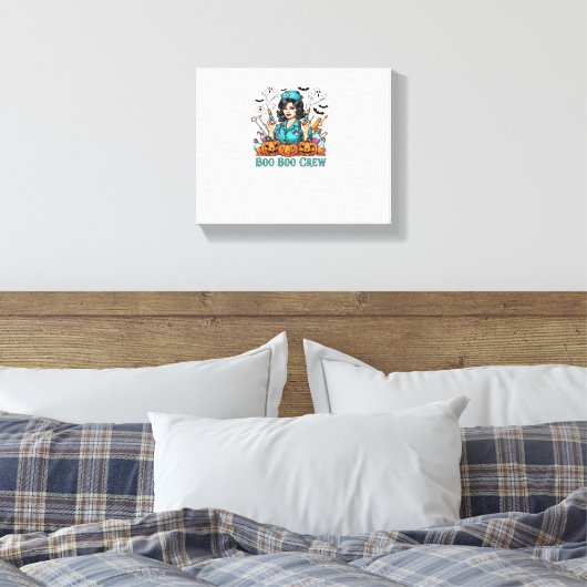 ボークルーハロウィーンナースとシリンジとパム キャンバスプリント (インサイチュ (寝室))