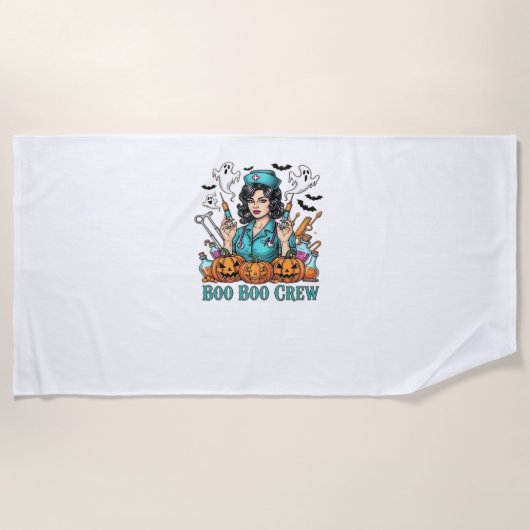 ボークルーハロウィーンナースとシリンジとパム ビーチタオル (正面)