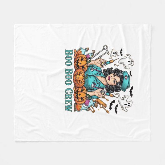 ボークルーハロウィーンナースとシリンジとパム フリースブランケット (正面(横))