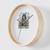 ボークルーハロウィーンナースとシリンジとパム 壁時計 (傾斜)