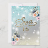 ボークールーフローラグリッター糸の光が輝く 招待状 (裏面)