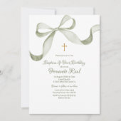 ボーコケットセージグリーンバプテスマエレガントス 招待状 (正面)