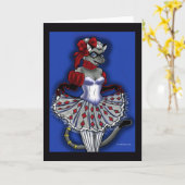 ボーザール猫の挨拶状 カード (黄色い花)