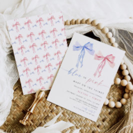 ボージェンダーリビール招待状ブルーピンクコケット 招待状