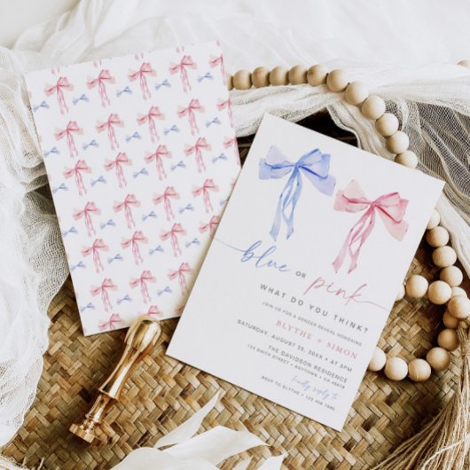 ボージェンダーリビール招待状ブルーピンクコケット 招待状