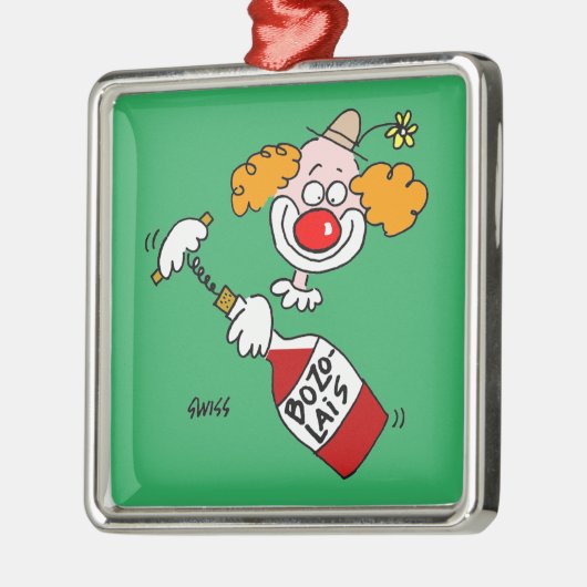 ボージョレおもしろいワイン漫画オエノフィレスクリスマス メタルオーナメント (左)