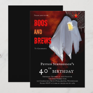 ボースとブリーズ幽霊ハロウィーン40歳の誕生日パーティー 招待状