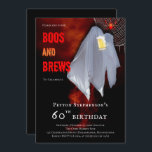 ボースとブリーズ幽霊ハロウィーン60th誕生日パーティー 招待状<br><div class="desc">ビールスタイン60th Birthday Party幽霊を開催する「Boos and Brews」デザイン。複合デザインバイホリデーハートデザイン。</div>