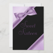ボースタイリッシュフェイク&リボンスウィート16誕生日 招待状 (正面)