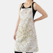 ボースタイリッシュホホワイト金ゴールドマンダラフローラ エプロン (インサイチュ)