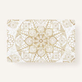 ボースタイリッシュホホワイト金ゴールドマンダラフローラ バッジ (裏面)