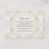 ボースタイリッシュホホワイト金ゴールドマンダラフローラ 名刺 (裏面)