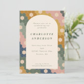 ボースタイリッシュー幾何学青緑の卒業パーティー 招待状 (スタンド正面)