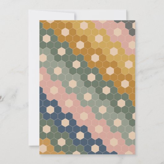 ボースタイリッシュー幾何学青緑の卒業パーティー 招待状 (裏面)