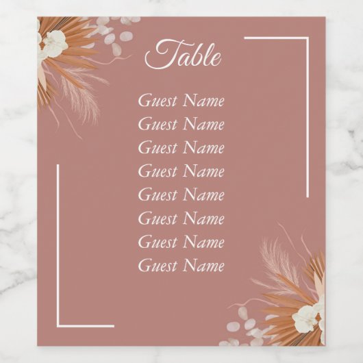 ボースタイル席 ワインラベル (シングルラベル)