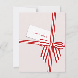 ボーストライプのフラット招待状カード 招待状