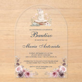 ボースペインのティゾデニーニャフローラバニーベビー アクリル招待状 (正面)