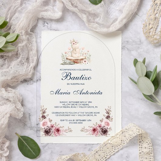 ボースペインのティゾデニーニャフローラバニーベビー アクリル招待状