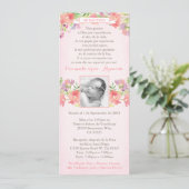 ボースペインのティゾピンクフローラバプテスマ招待状女の子 招待状 (スタンド正面)