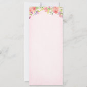 ボースペインのティゾピンクフローラバプテスマ招待状女の子 招待状 (裏面)