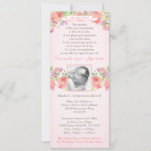 ボースペインのティゾピンクフローラバプテスマ招待状女の子 招待状 (正面)