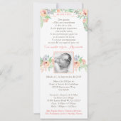ボースペインのティゾピーチ春バプテスマ招待状ガール 招待状 (正面)