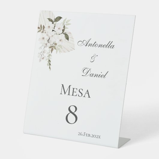 ボースペインのホ結婚のテーブル番号 台座サイン (正面)