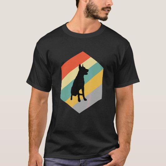 ボースロン 犬 ビンテージ デザイン Tシャツ (正面)
