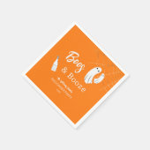 ボース&ブーズアダルトハロウィンオレンジ招待状 スタンダードカクテルナプキン (角)