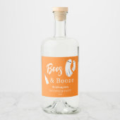 ボース&ブーズアダルトハロウィンオレンジ招待状 リキュールボトルラベル (正面)