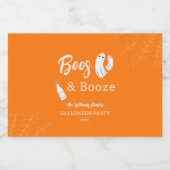 ボース&ブーズアダルトハロウィンオレンジ招待状 リキュールボトルラベル (シングルラベル)