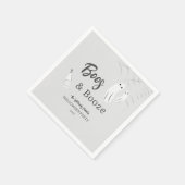 ボース&ブーズアダルトハロウィンライトグレー招待状 スタンダードカクテルナプキン (角)