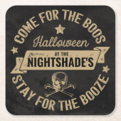 ボース&ブーズヴィンテージスカル | ハロウィンカスタム スクエアペーパーコースター (正面)