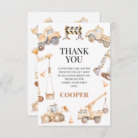 ボーズイエローウォーターカラー建築誕生日 サンキューカード (正面/裏面)