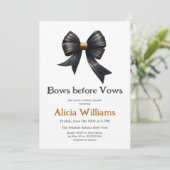 ボーズウィズフォーズ金ゴールドブラックボウブライダルシャワー 招待状 (スタンド正面)