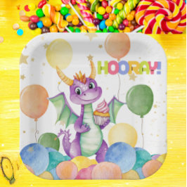 ボーズカワイトモダンラゴンキッズ紙プレート ペーパープレート