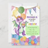 ボーズカワイドラゴン子供の誕生日招待状 招待状 (正面)