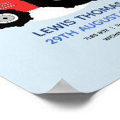 ボーズカワイレッドファームトラクターベビー子供部屋 ポスター (角)