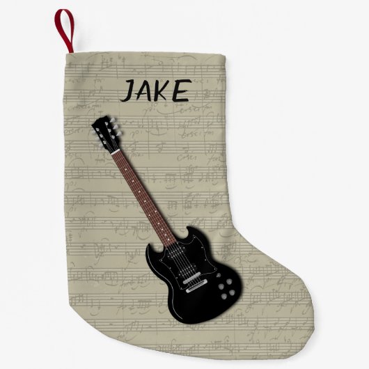 ボーズギタークパーソナライズされたリスマスストッキング スモールクリスマスストッキング (正面)