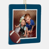 ボーズサッカーフォトクリスマスセラミックオーナメント セラミックオーナメント (右)