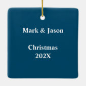 ボーズサッカーフォトクリスマスセラミックオーナメント セラミックオーナメント (裏面)