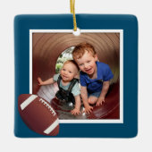 ボーズサッカーフォトクリスマスセラミックオーナメント セラミックオーナメント (正面)
