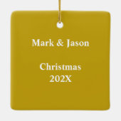 ボーズサッカーフォトクリスマスセラミックオーナメント セラミックオーナメント (裏面)